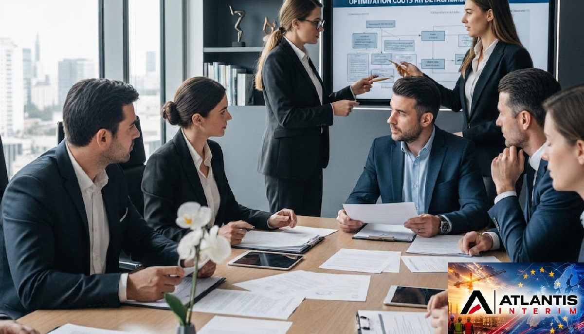 optimisation coûts RH détachement roumains - Experts analysant des documents légaux pour l'optimisation des coûts RH.