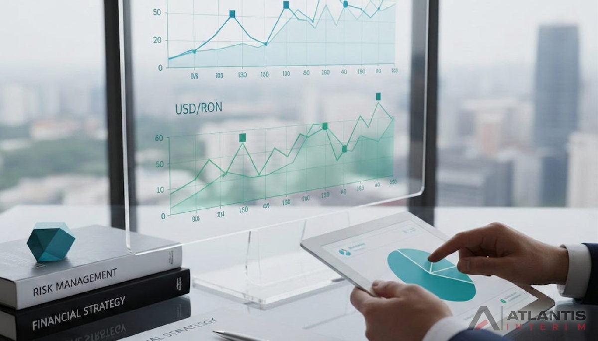 Graphiques économiques montrant les taux de change EUR/RON pour la planification financière.