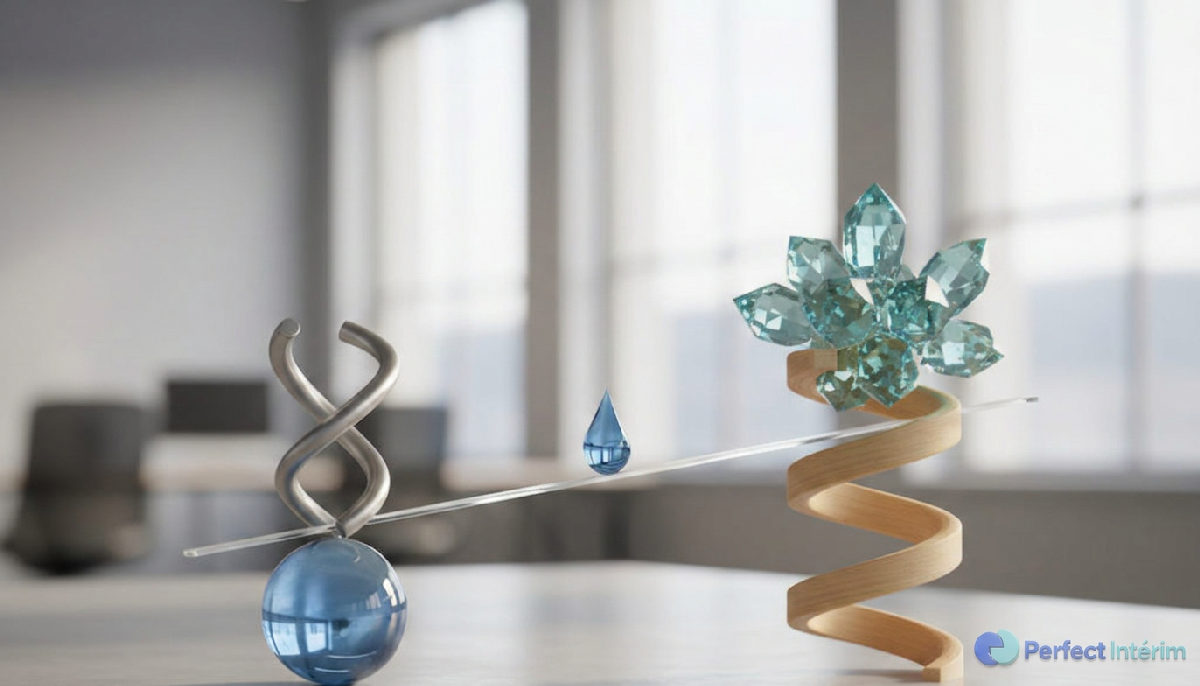 Graphisme équilibrant coûts et productivité pour le détachement.