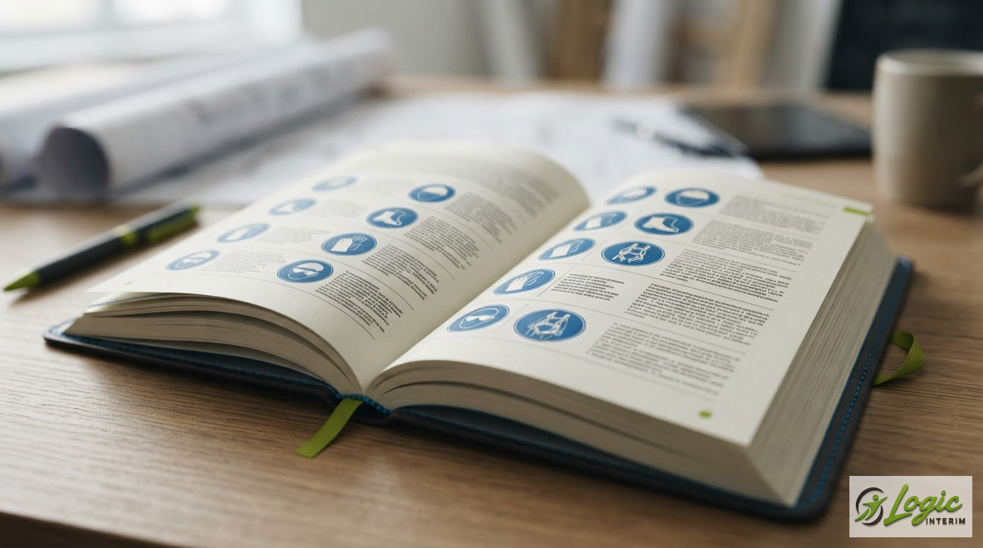 Un livret de sécurité bilingue français-roumain illustré par des icônes pour le BTP.