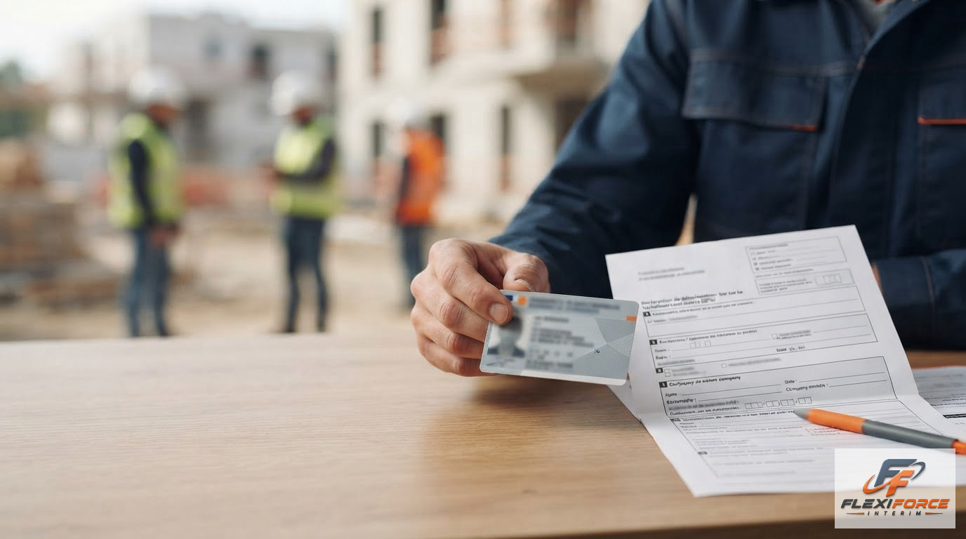 Une carte BTP et un formulaire SIPSI pour des travailleurs roumains.