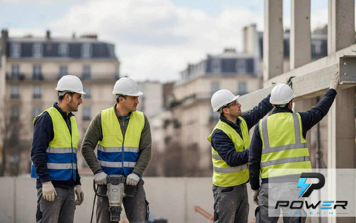 Travailleurs roumains qualifiés sur un chantier en France.
