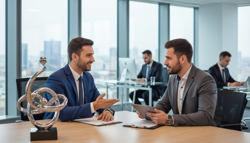 Consultant en recrutement parlant avec un candidat roumain.