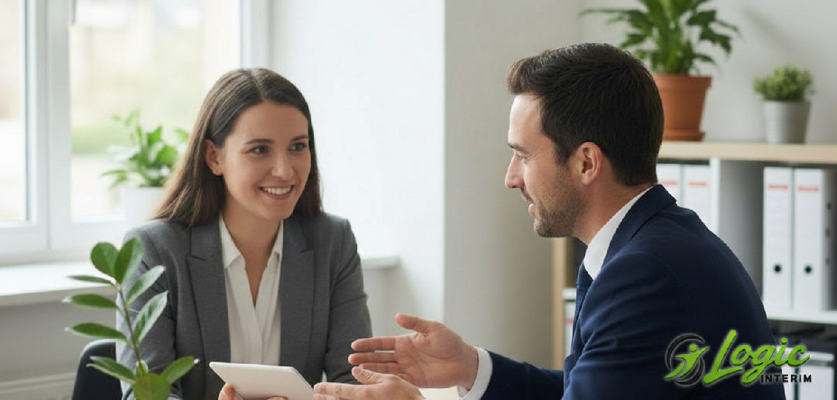 Bureau RH : collaboration agence d'intérim et entreprise.