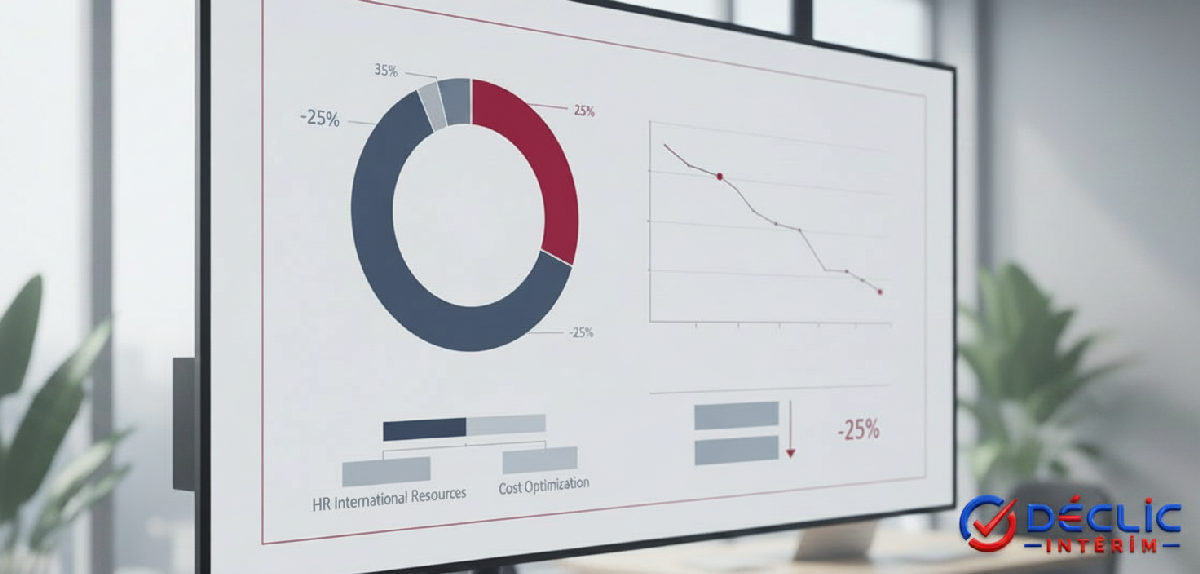 Tableau de bord financier : réduction des coûts RH de 25%.