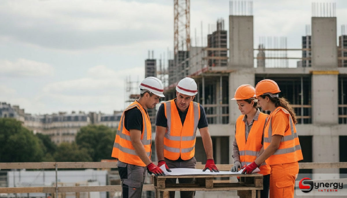 Avantages contrat intérim Roumanie-France 1 avantages contrat intérim roumanie france - Ouvriers roumains sur un chantier de construction en France.