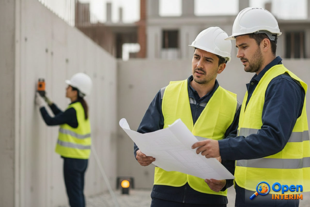 Ouvriers roumains qualifiés sur un chantier de construction en France.