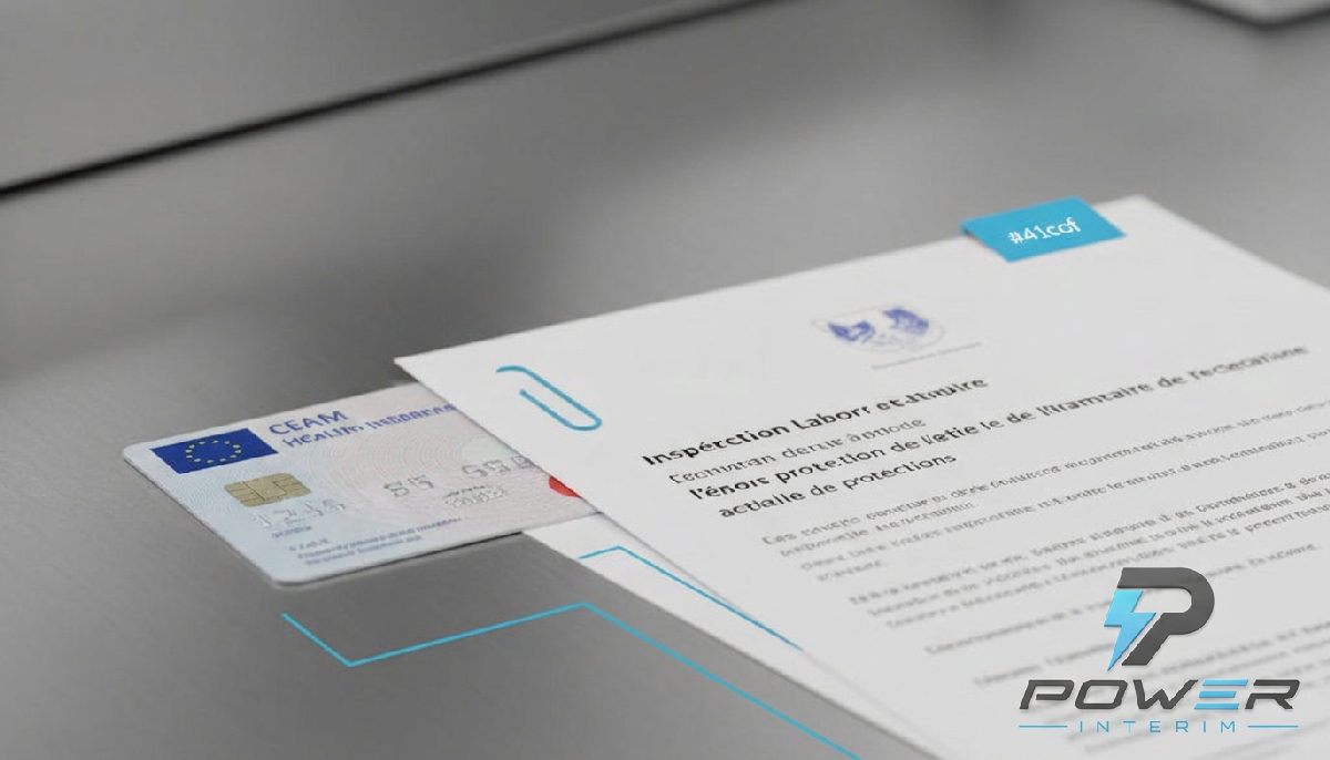 Carte européenne d'assurance maladie et document d'inspection du travail.