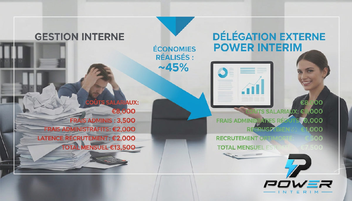 Tableau comparatif des économies pour la gestion administrative.