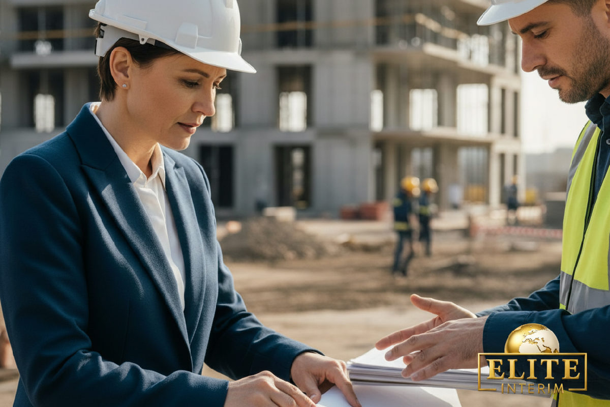 Inspecteur du travail contrôlant la conformité sur un chantier.