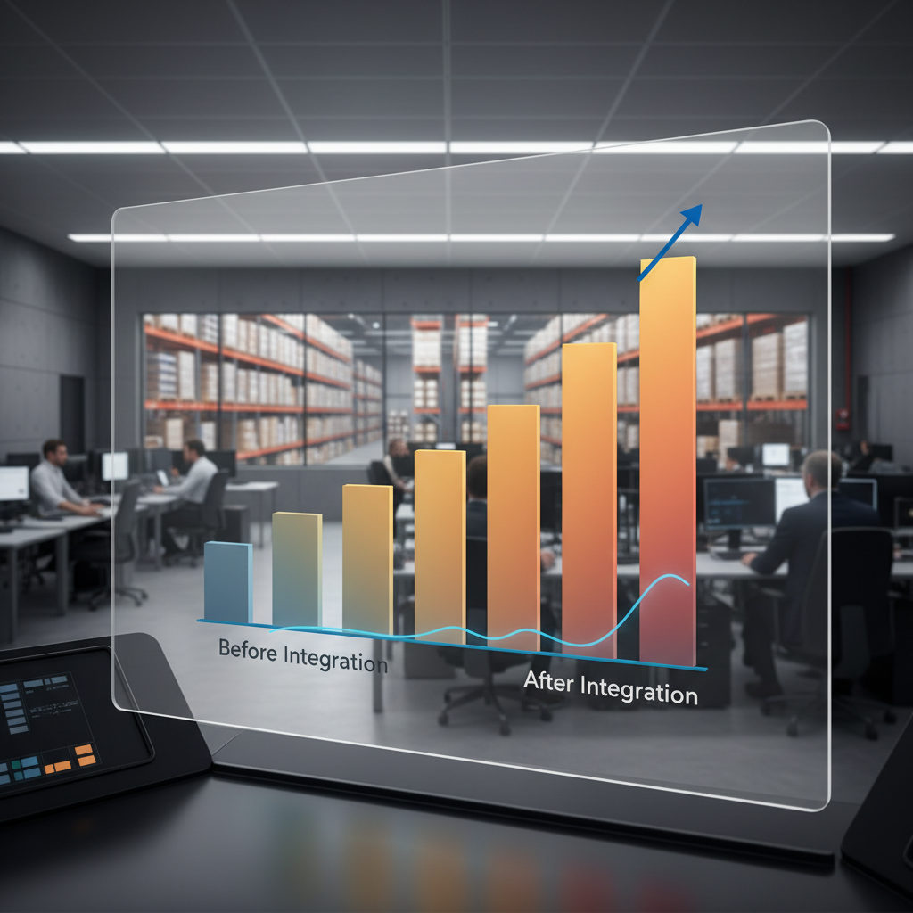 Graphique montrant l'augmentation de la productivité après l'intégration de personnel détaché dans une entreprise logistique française.