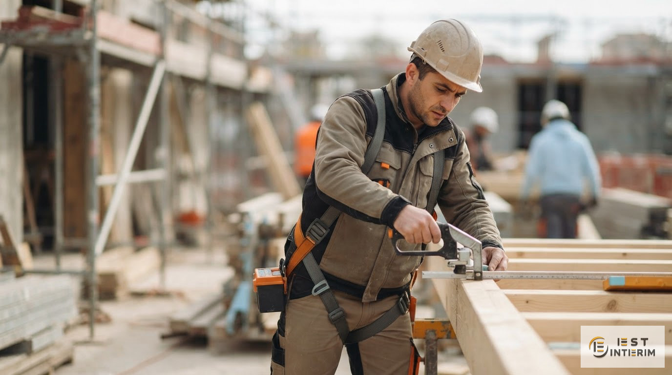 Un ouvrier qualifié travaillant sur un chantier, illustrant le recrutement international réussi.