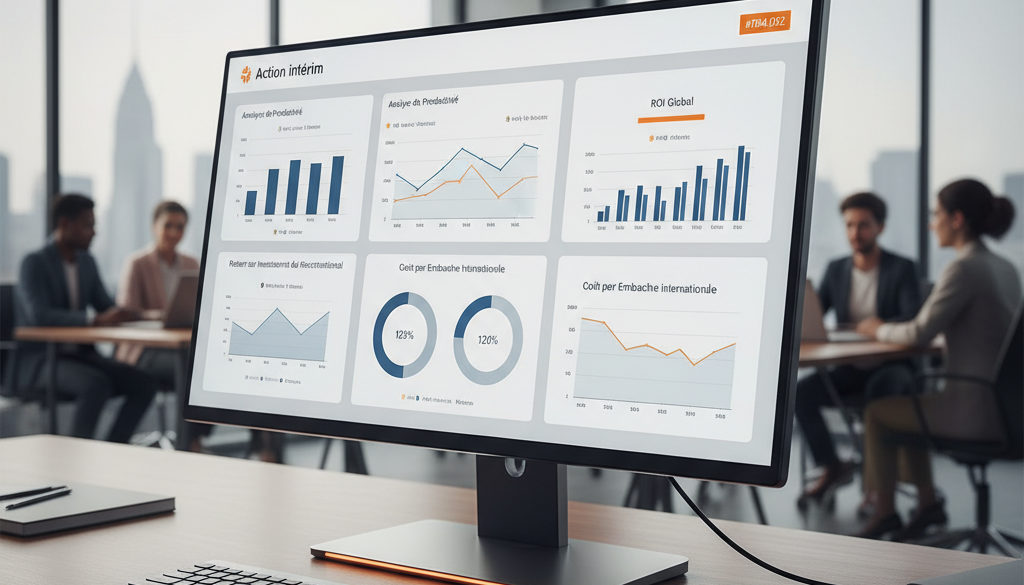 Tableau de bord analysant la productivité du recrutement.