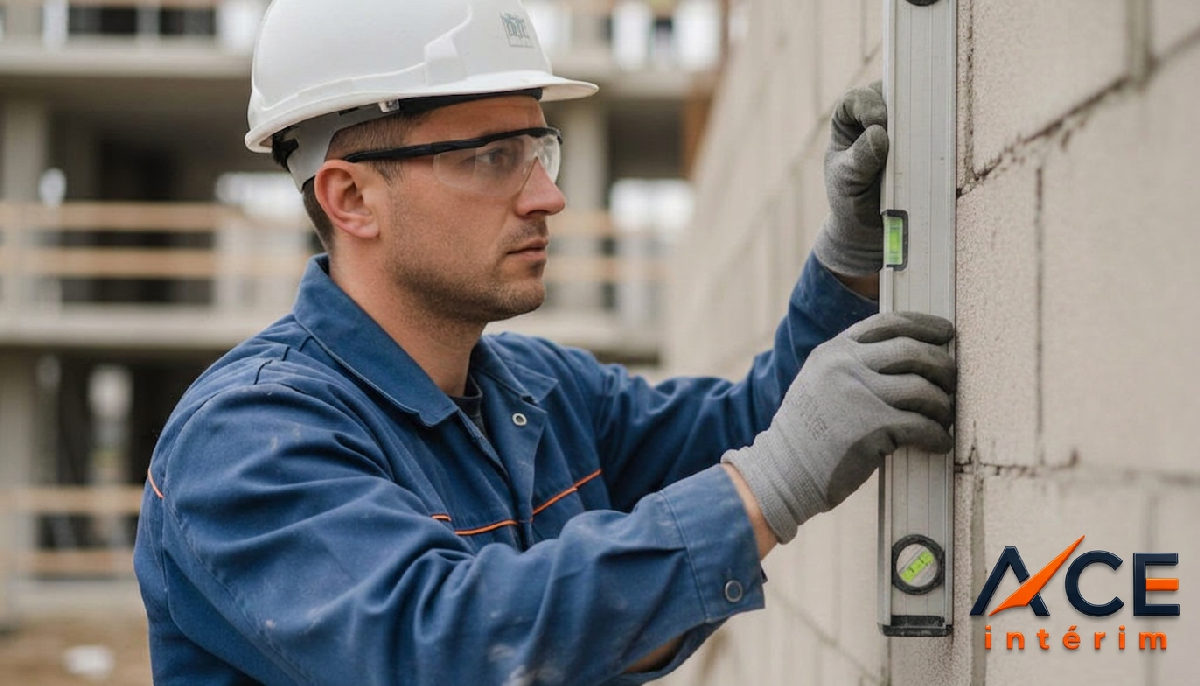 Ouvrier roumain qualifié travaillant sur un chantier en France.