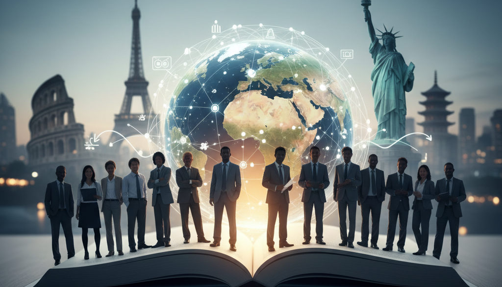 Personnes d'origines diverses discutant autour d'une table.