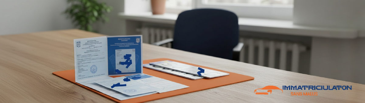 Documents officiels roumains pour l'immatriculation d'une voiture.