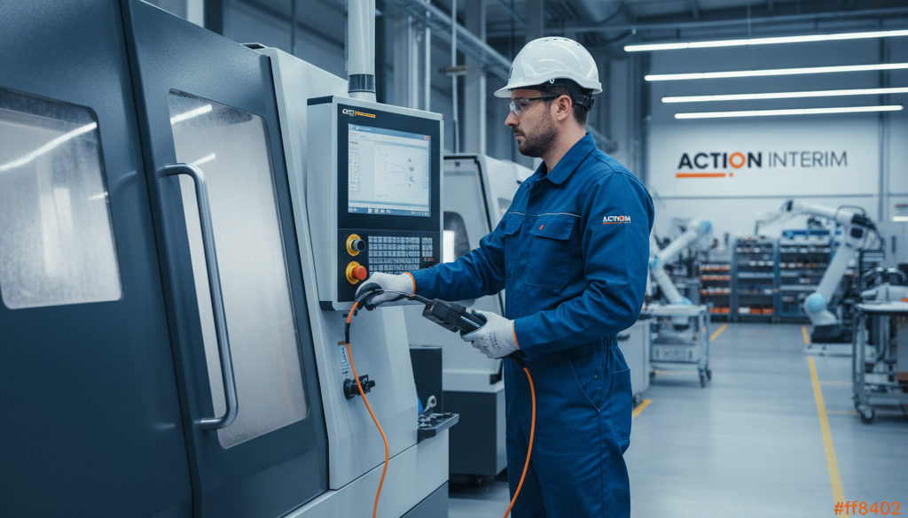 Technicien roumain dans une usine française high-tech.