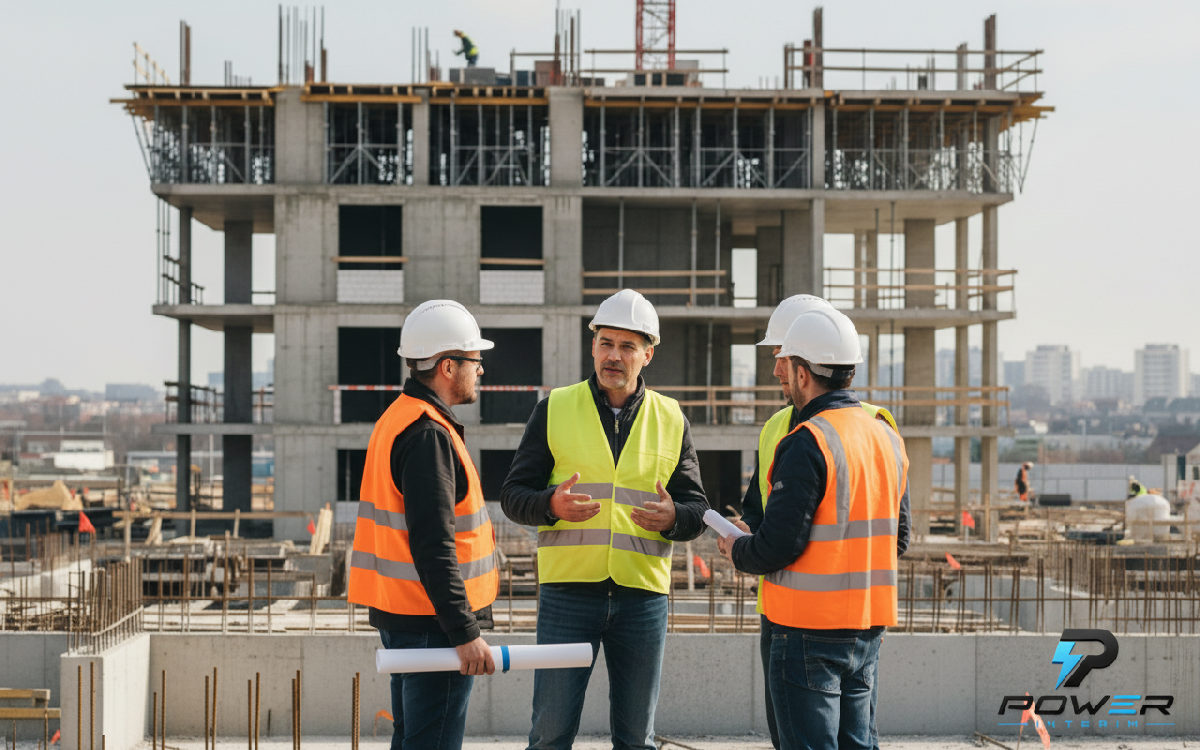 Vue aérienne d'un grand site de construction.