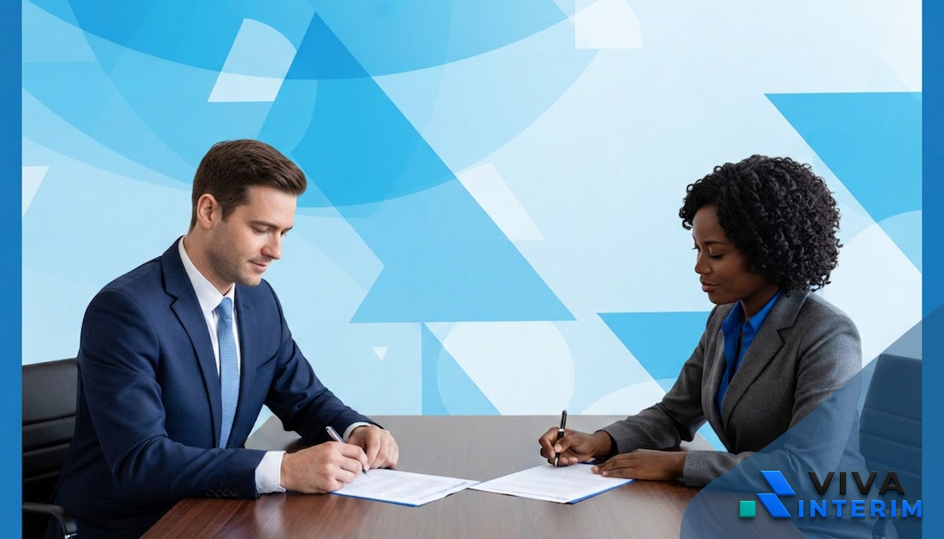 Signature d'un contrat de partenariat entre deux cadres.