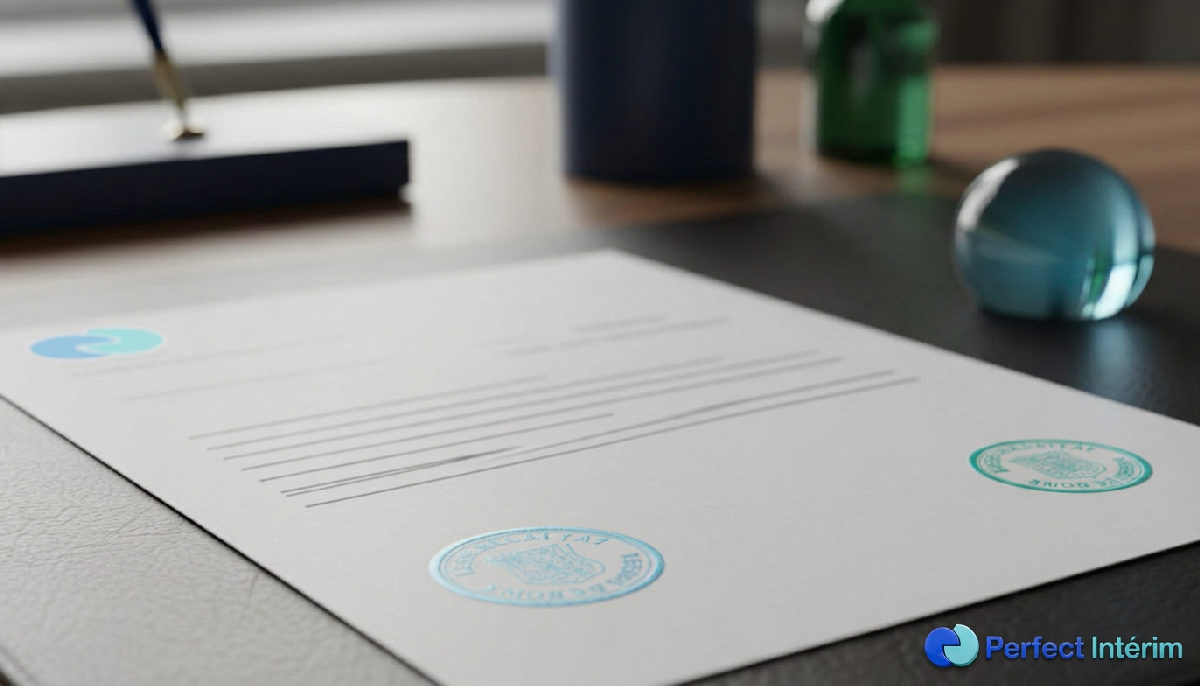 Gros plan sur une attestation A1 avec sceaux de sécurité sociale européenne.