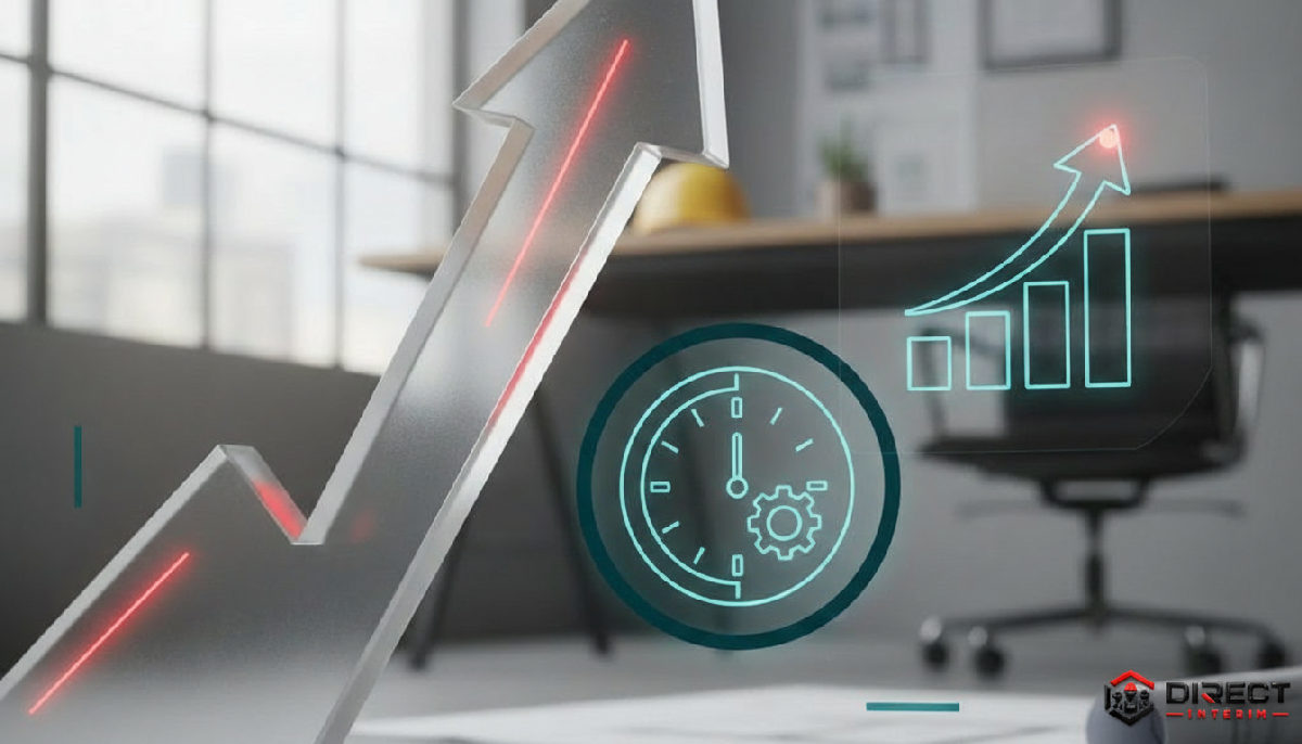 Graphique montrant une productivité accrue dans une entreprise française.