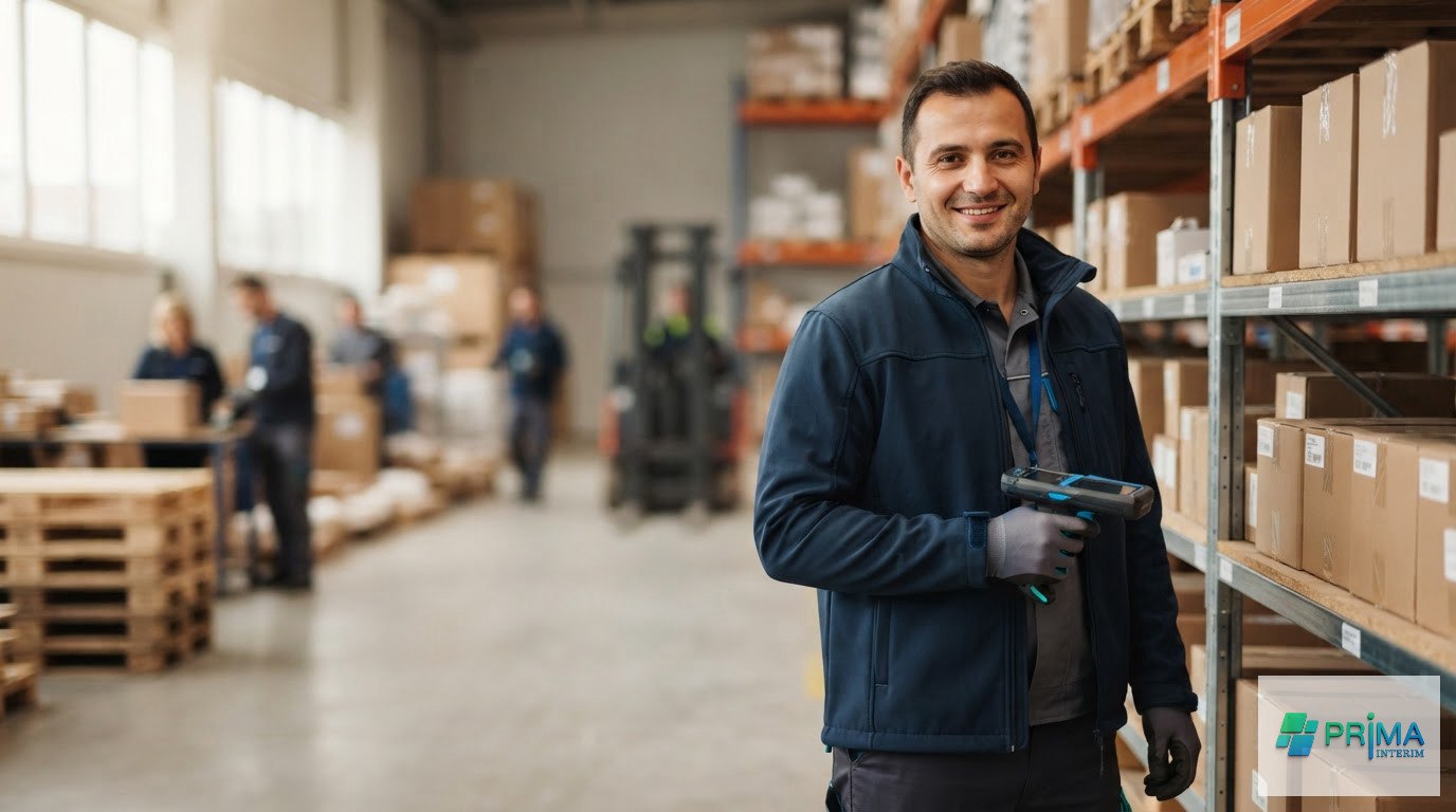 Portrait souriant d'un employé logistique qualifié intégrant le monde du travail.