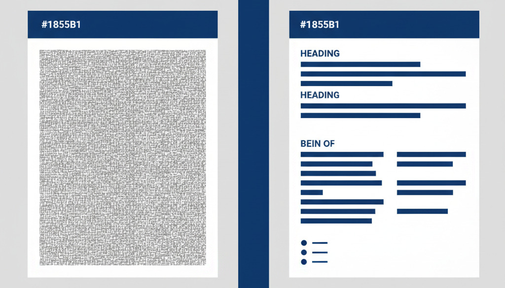 AI optimization transforms dense text into readable content.