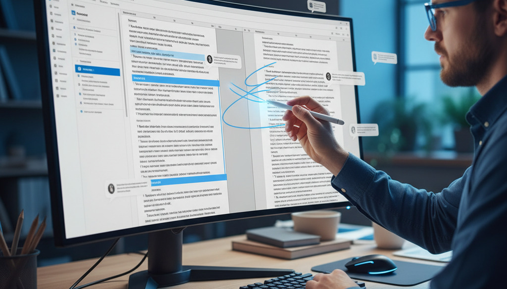 Human editing AI-generated text in WordPress editor.