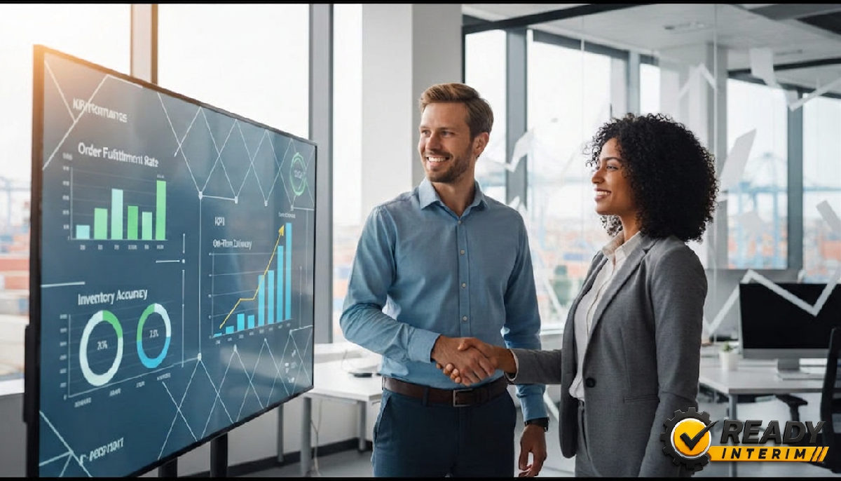 Responsables français et roumains discutent d'un tableau de bord de performance.