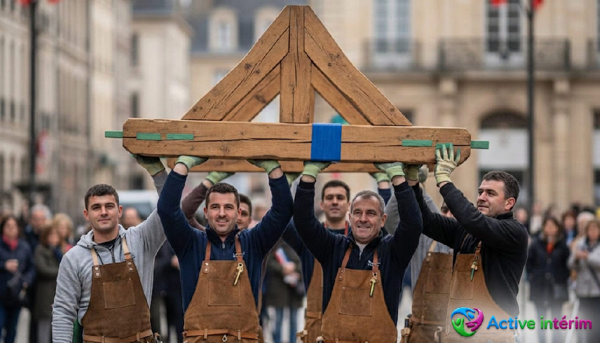 Des charpentiers roumains travaillant avec fierté à Nantes.
