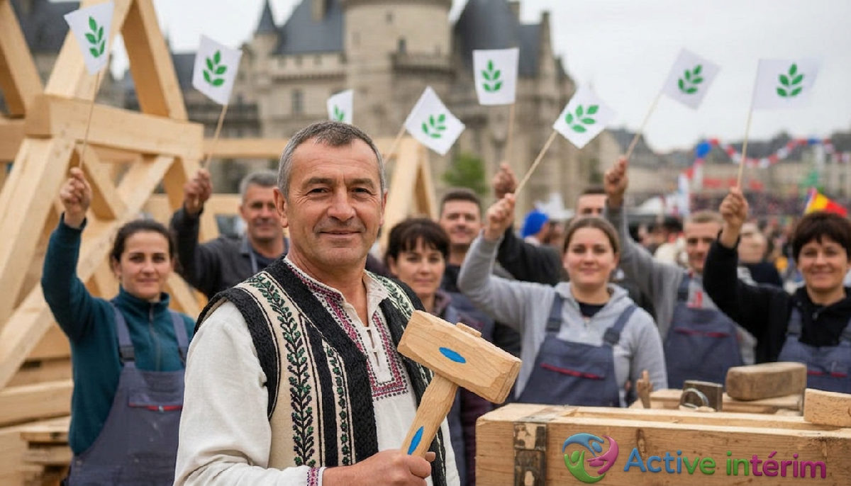 Fête nationale roumaine célébrée par des charpentiers à Nantes.